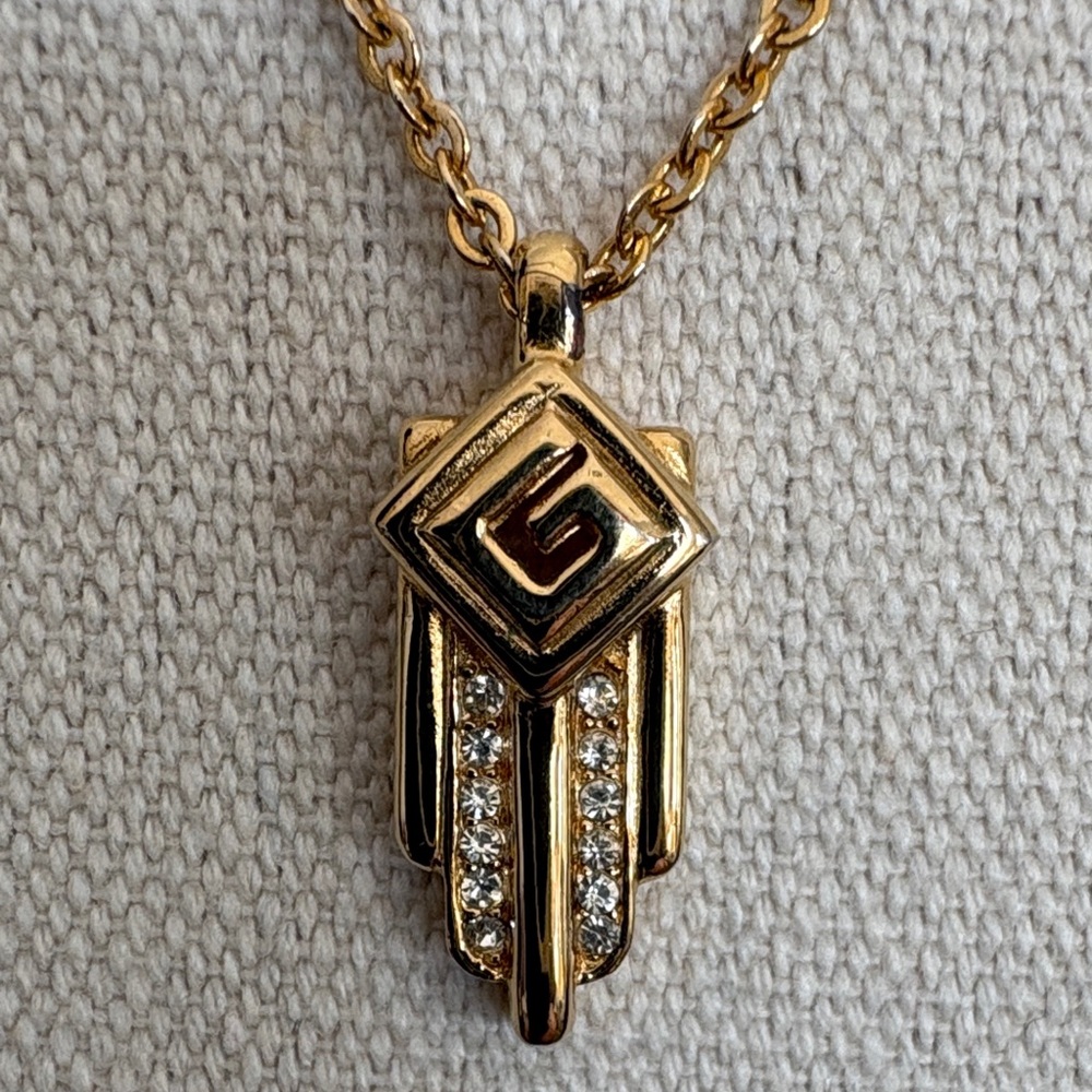 Givenchy Gold Pendant Necklace, 16”